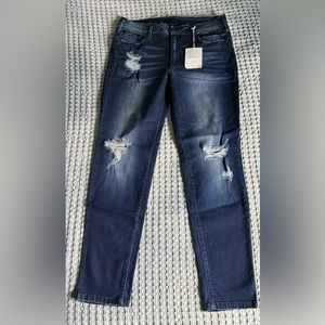 NWT Kancan Mid Rise Skinny Frayed Waist Jeans Size 31